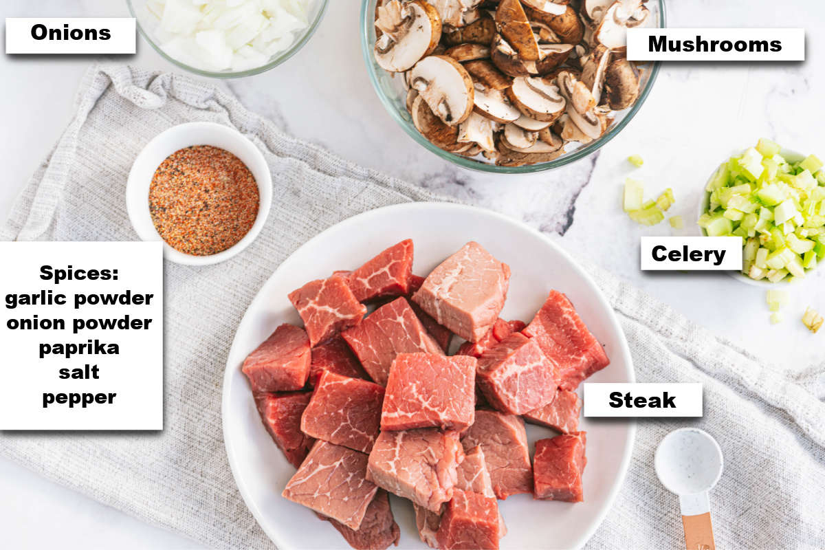 the ingredients needed for making instant pot swiss steak