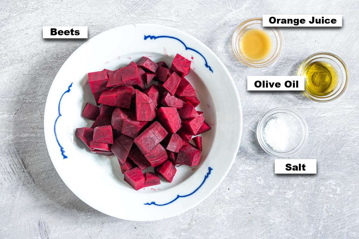 the ingredients needed for making beets in air fryer