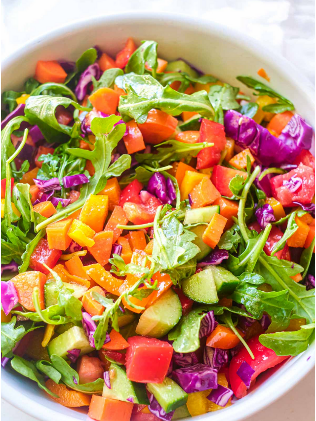 Chopped Rainbow Veggie Salad - Recipes From A Pantry