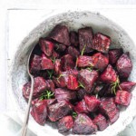 the completed roasted beet recipe ready to serve