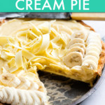 banana cream pie with a slice removed