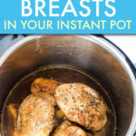 several cooked chicken breasts in an instant pot
