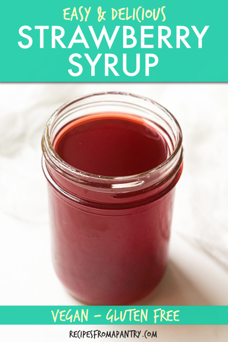 strawberry syrup in a jar