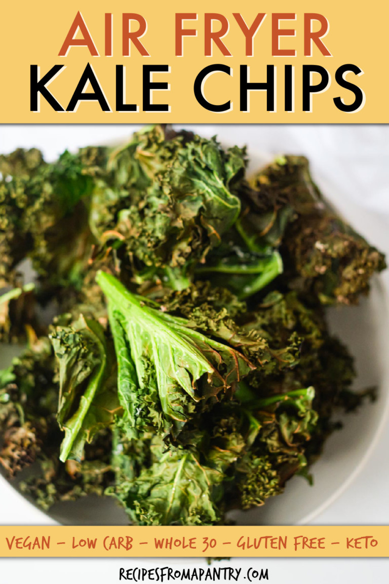 CLOSE UP OF KALE CHIPS ON A PLATE