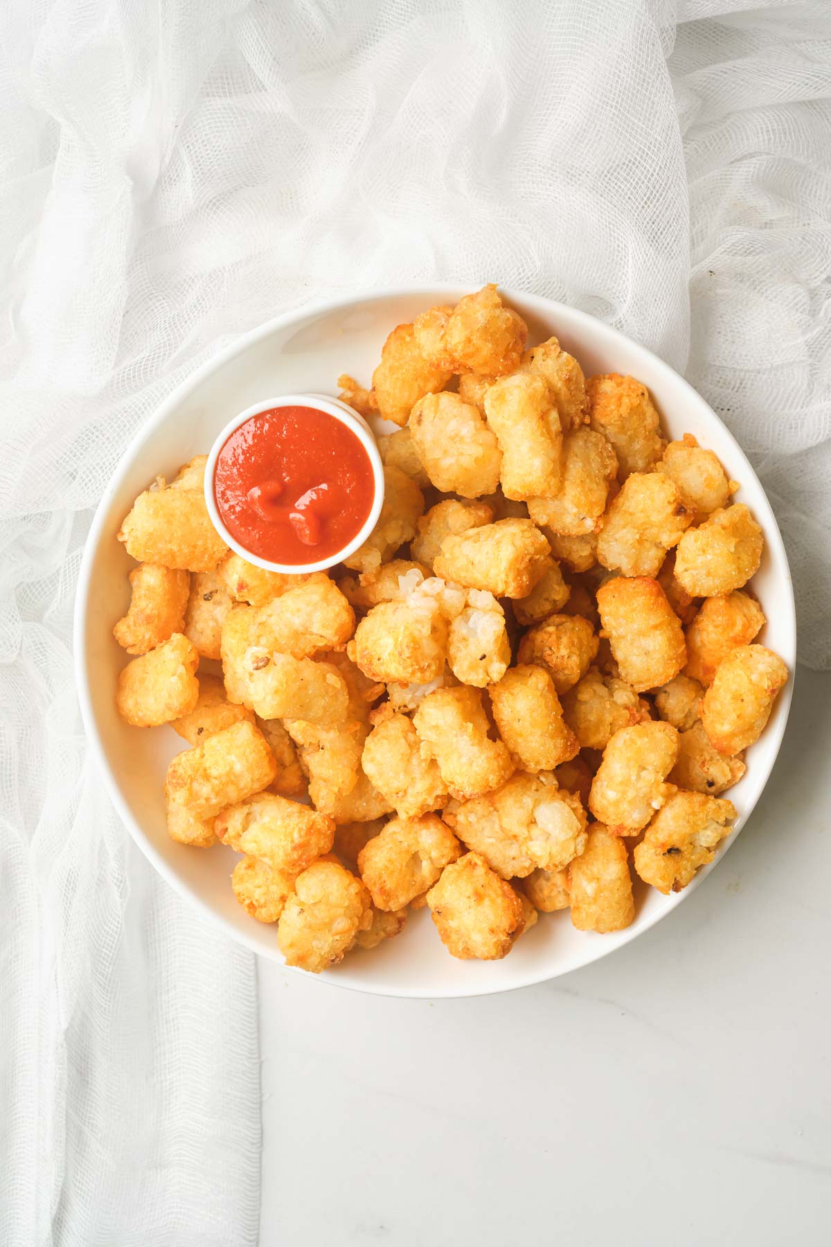 the finished frozen tater tots in air fryer recipe