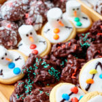 a tray of assorted christmas cookies