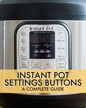 A CLOSE UP OF THE CONTROL PANEL OF AN INSTANT POT