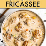 a pot of chicken fricassee