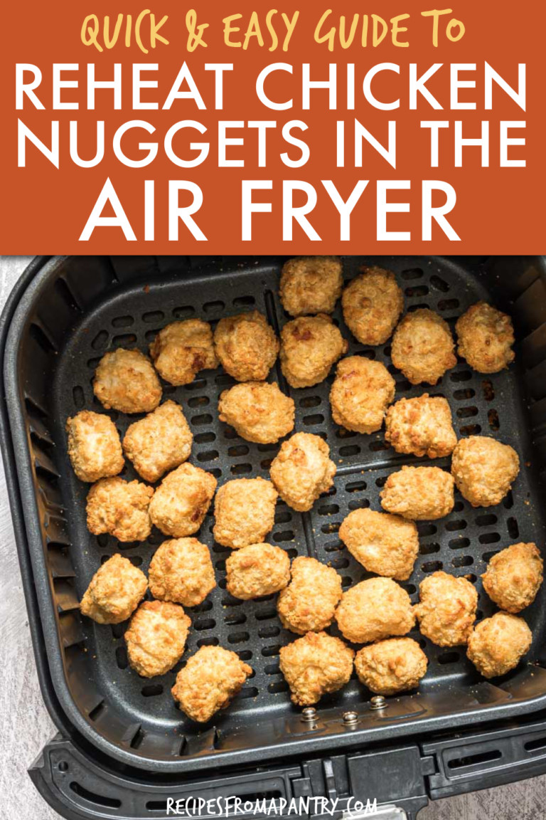 chicken nuggets in an air fryer basket
