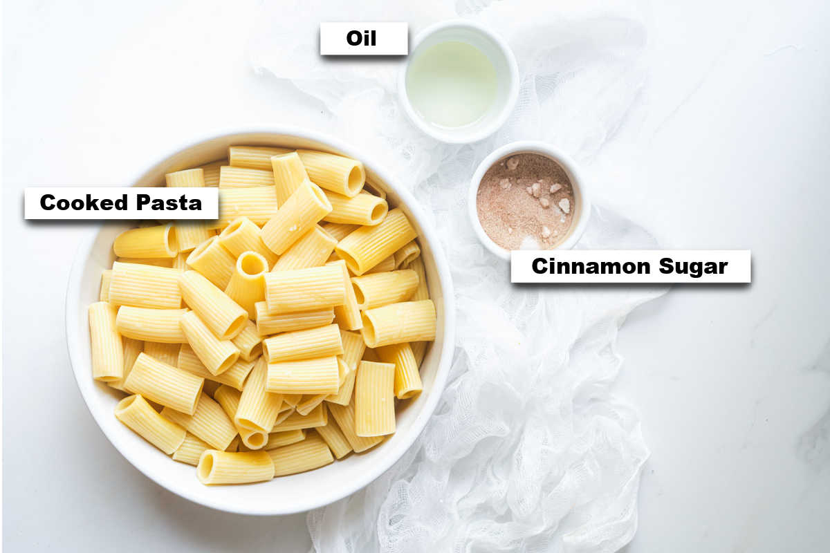 the ingredients needed for making pasta chips air fryer