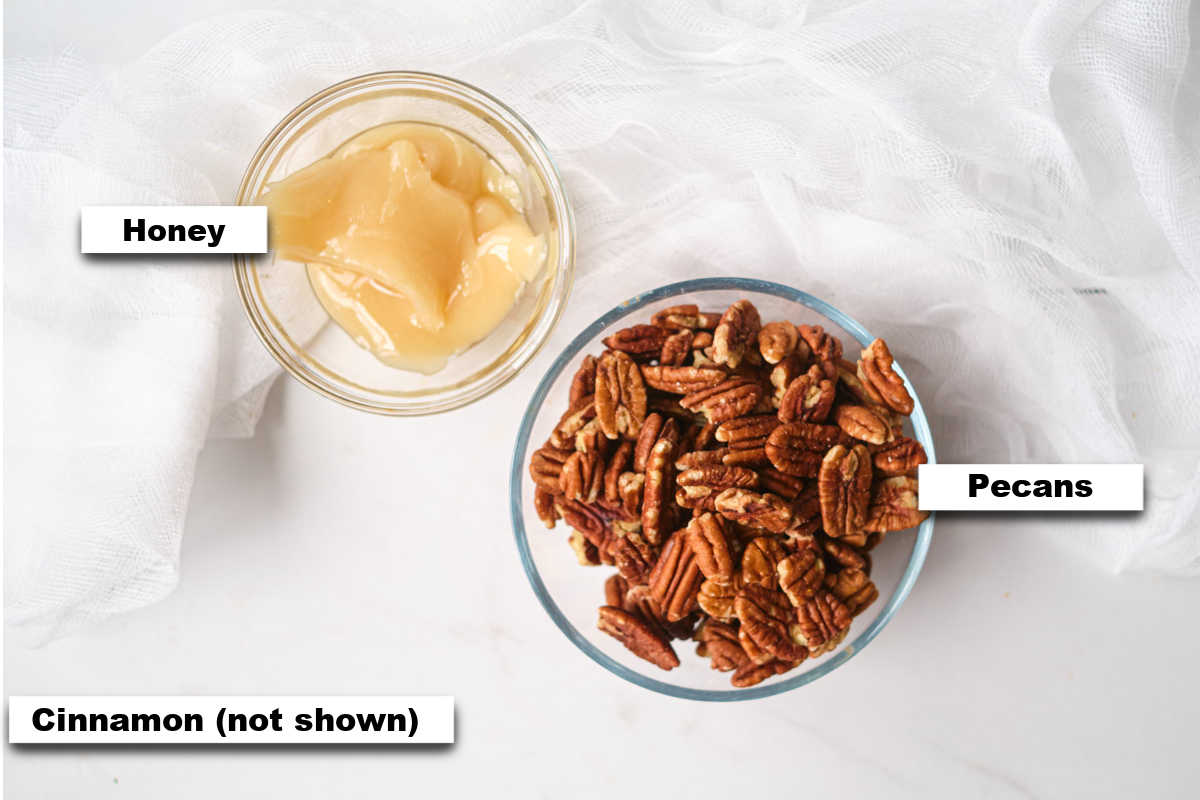 the ingredients needed for making air fryer pecans