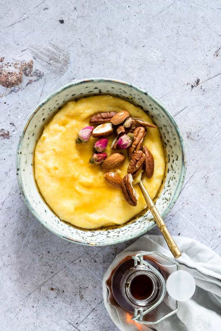 Creamy Instant Pot Polenta Breakfast Porridge + Tutorial {Gluten-Free, Vegan}