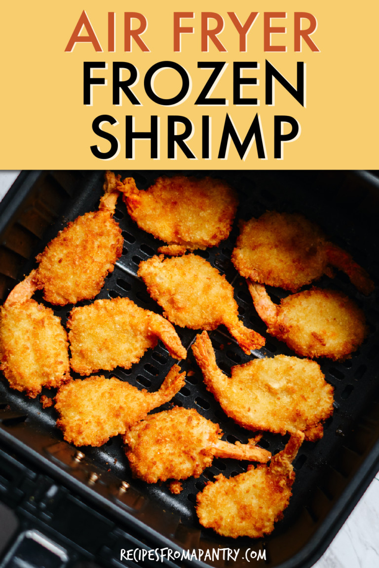 fried shrimp in an air fryer basket