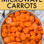 Overhead view of sliced carrots in a serving bowl