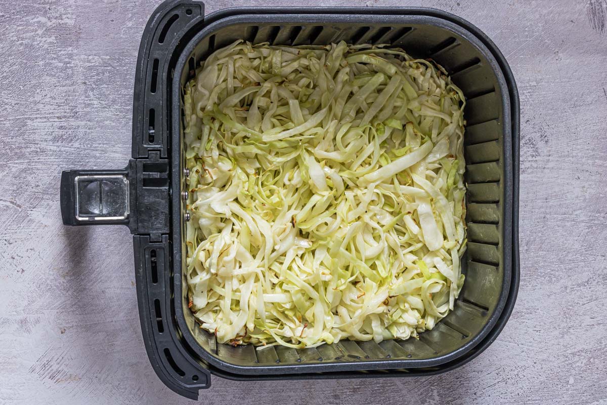 the finished air fryer cabbage recipe.