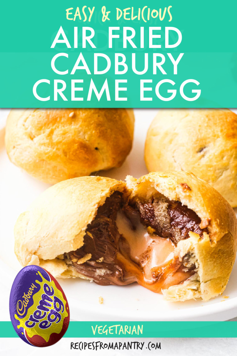 FRIED CADBURY CREME EGGS WRAPPED IN DOUGH WITH ONE SPLIT OPEN