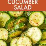 Close up of asian cucumber salad