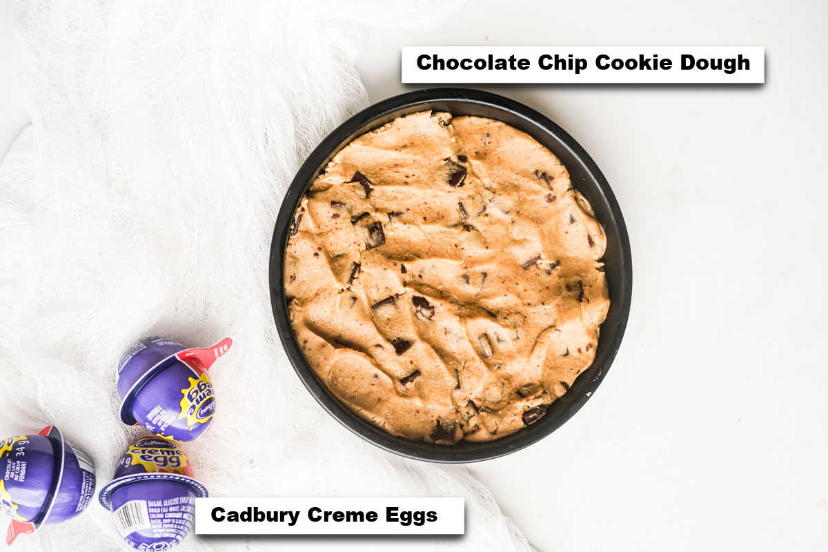 the ingredients needed for making air fryer creme egg pie