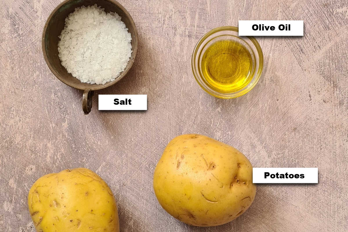the ingredients needed for making baked potato on the grill
