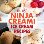 A collage of images of ice creams made in a Ninja Cream.