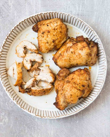 the finished reheat chicken thighs in air fryer recipe