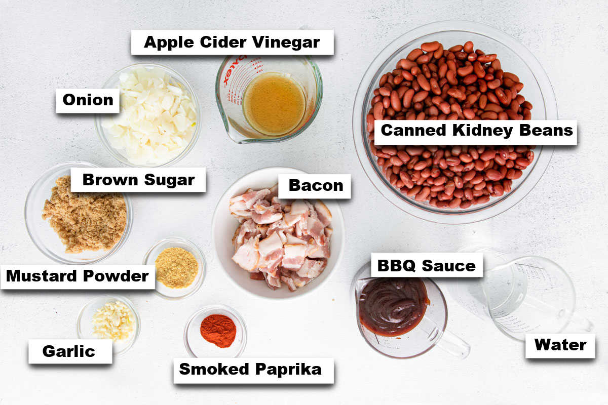 the ingredients for making instant pot baked beans