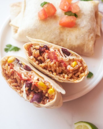the completed air fryer burrito recipe