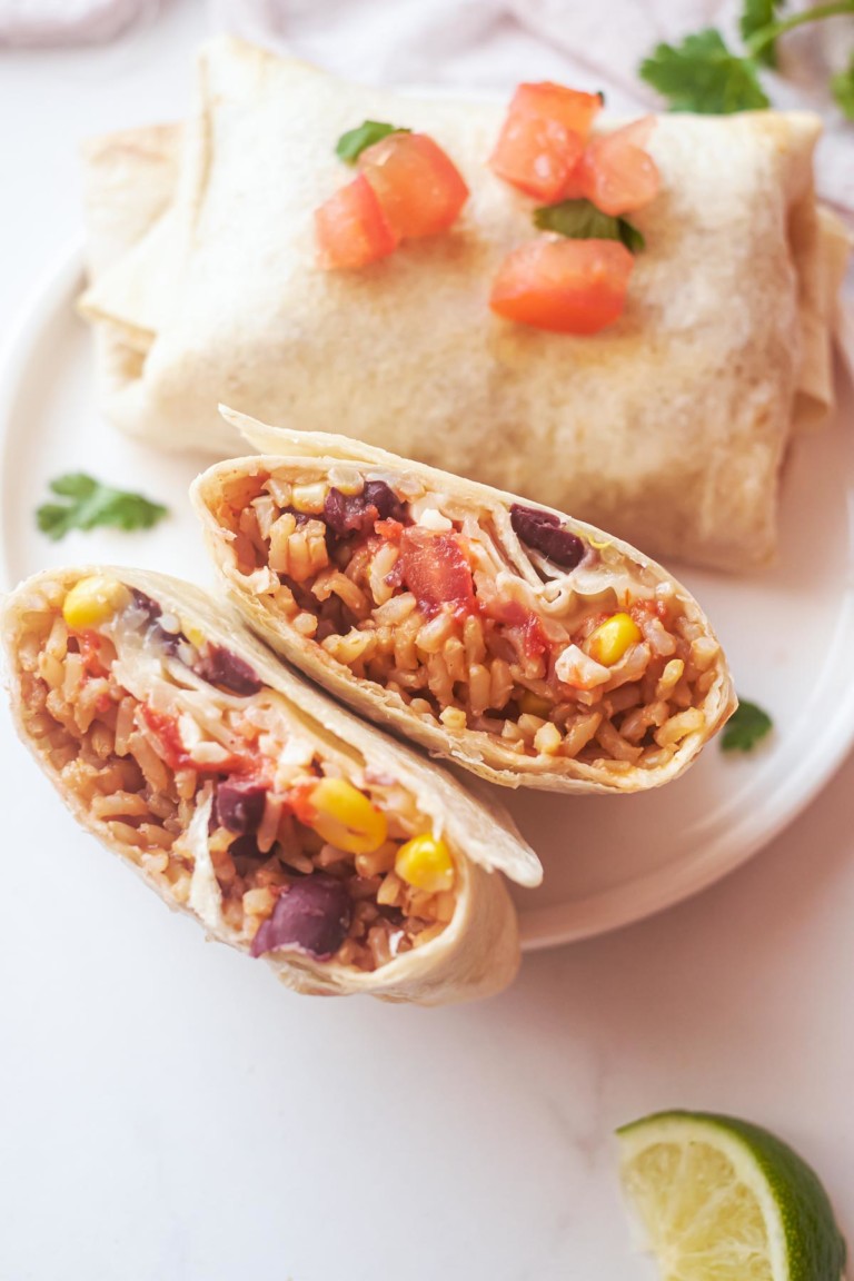 the completed air fryer burrito recipe