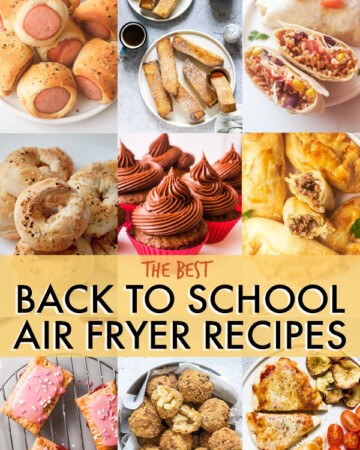 A collage of pictures of air fryer dishes