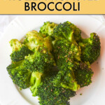 Broccoli florets on a round plate