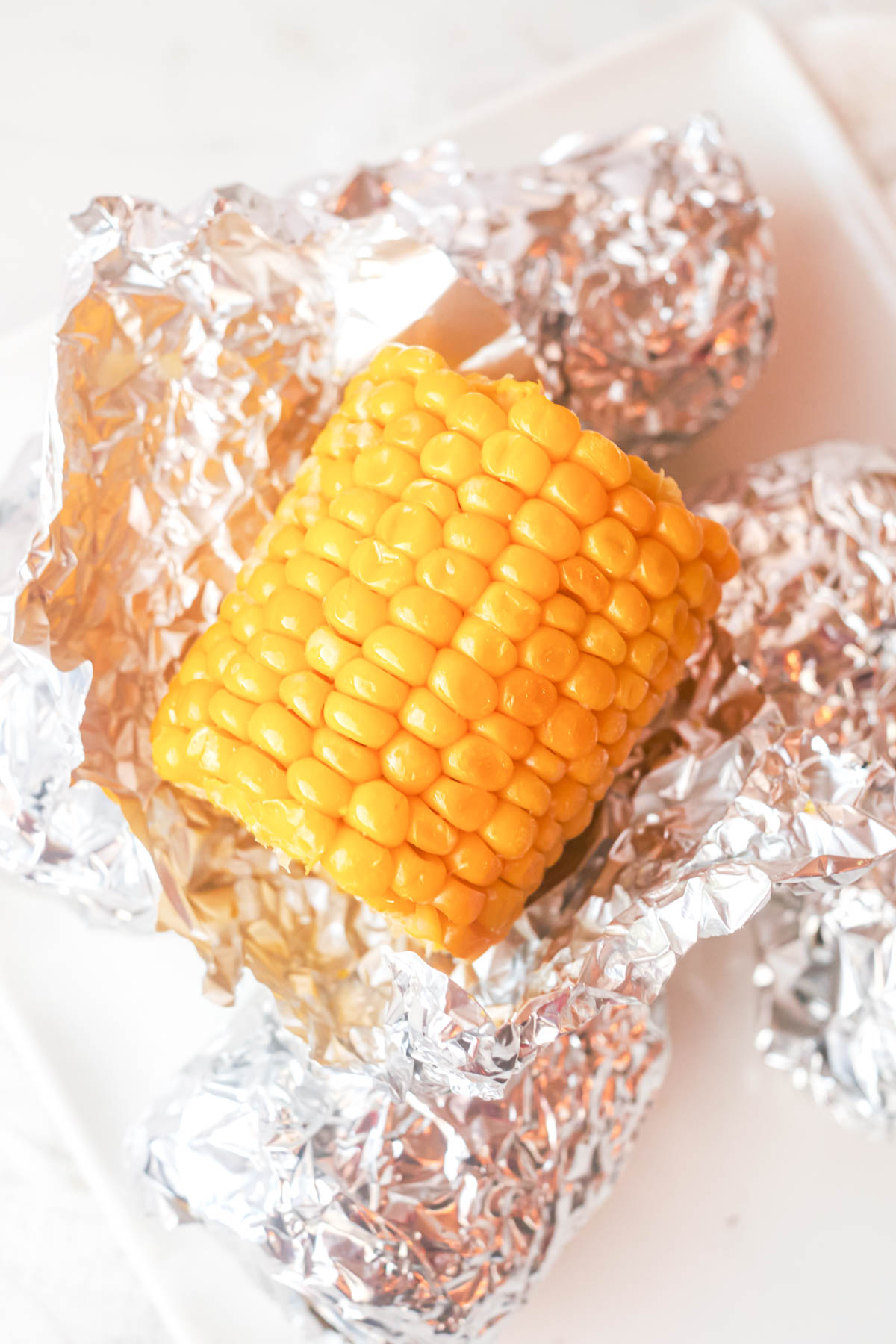 the completed corn on the cob in the oven recipe