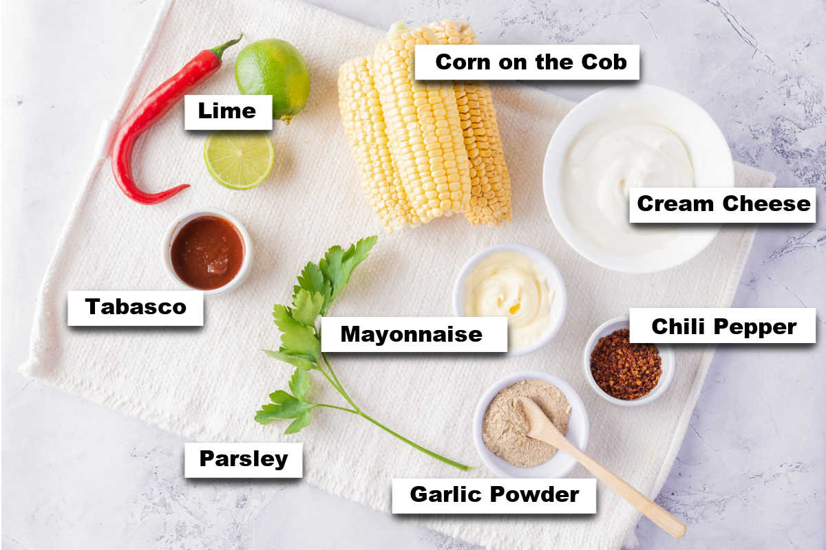 the ingredients for making corn ribs air fryer