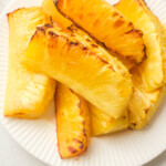 air fryer pineapple on a white plate