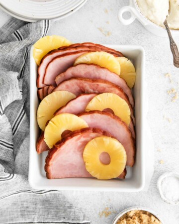the completed instant pot ham recipe
