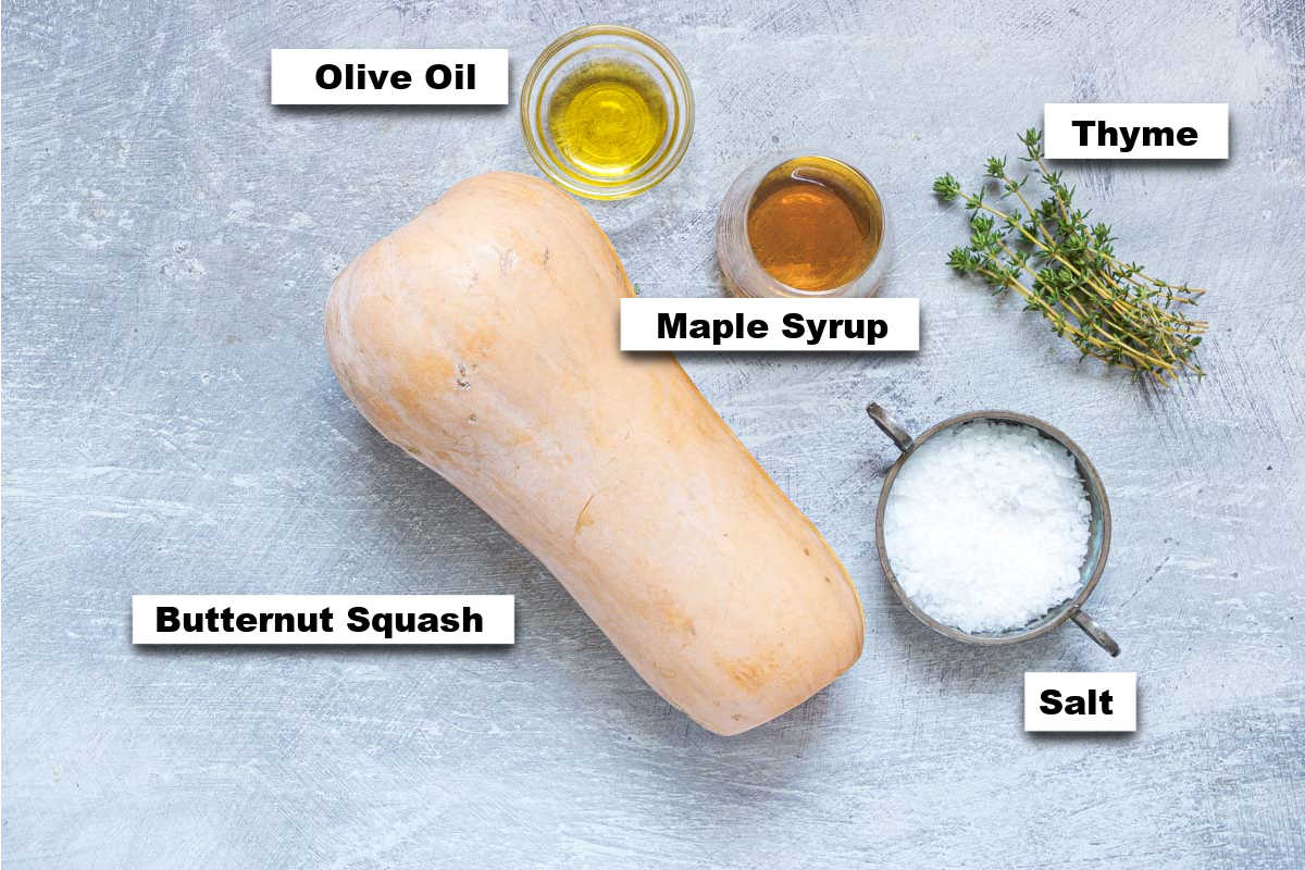 the ingredients needed for making air fryer butternut squash