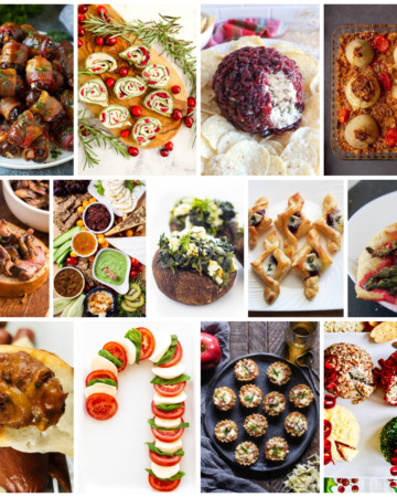 image collage featuring some of the christmas appetizers recipes