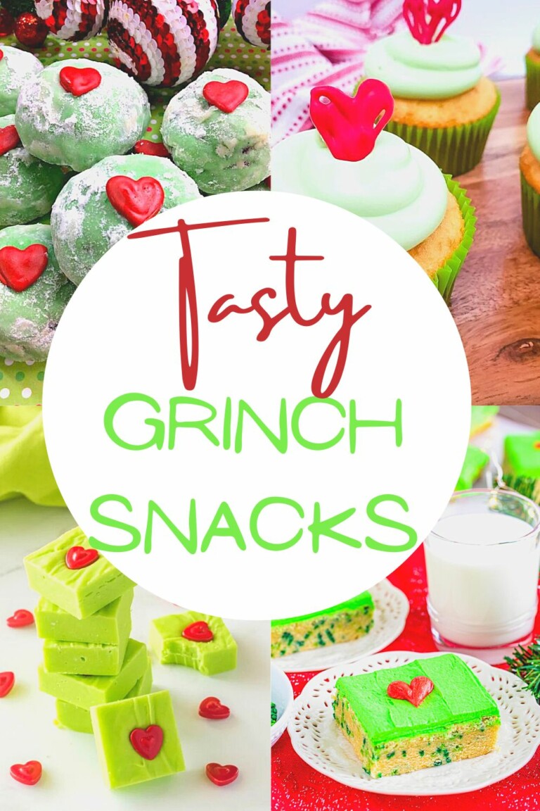 Image collage of Christmas Grinch Treats