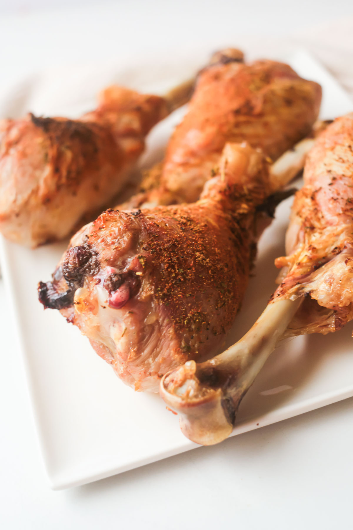 the completed air fryer turkey legs recipe