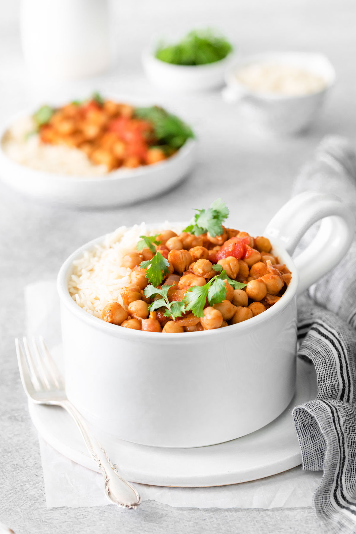 the completed instant pot chana masala recipe