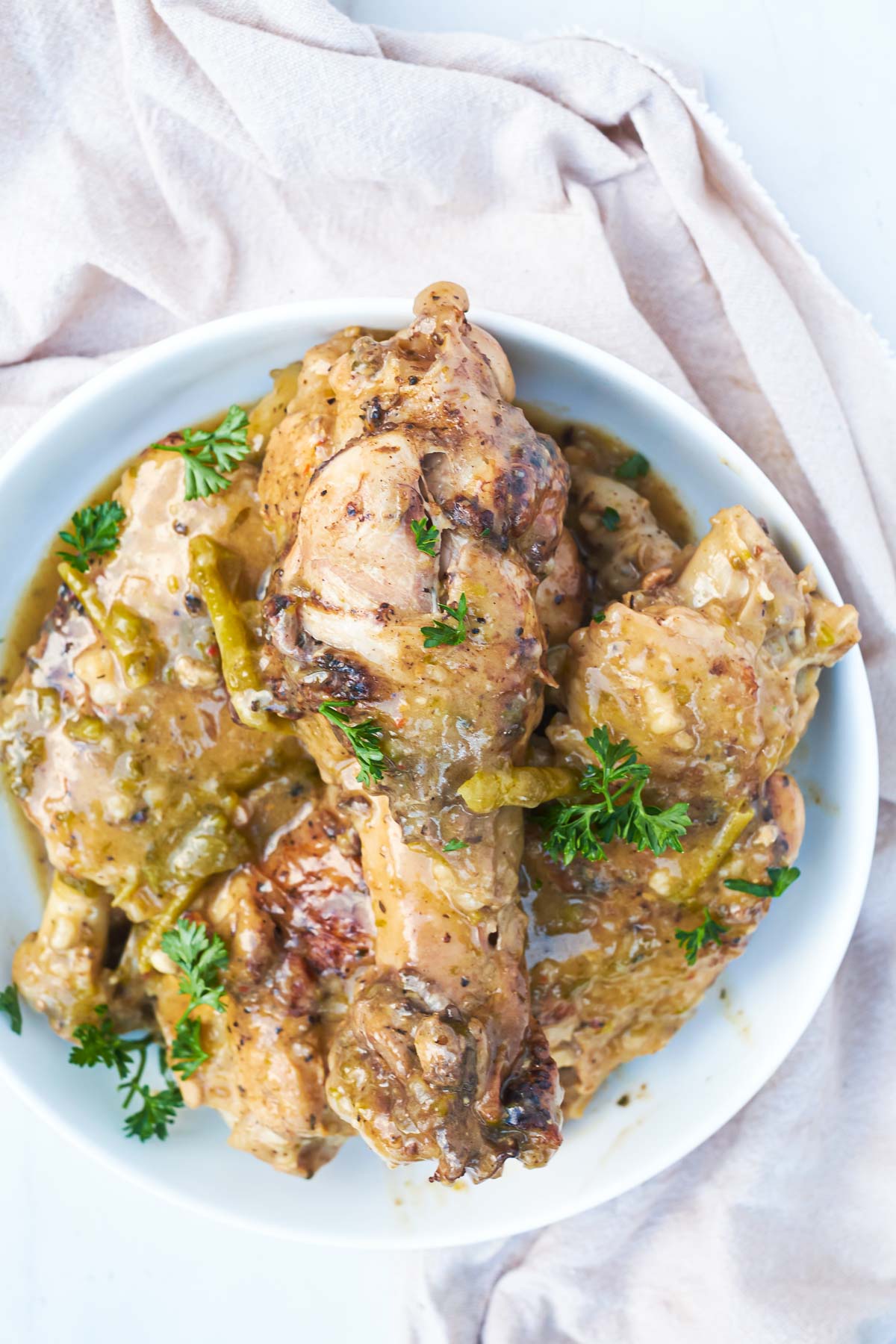 top down view of the completed Instant Pot turkey wings recipe