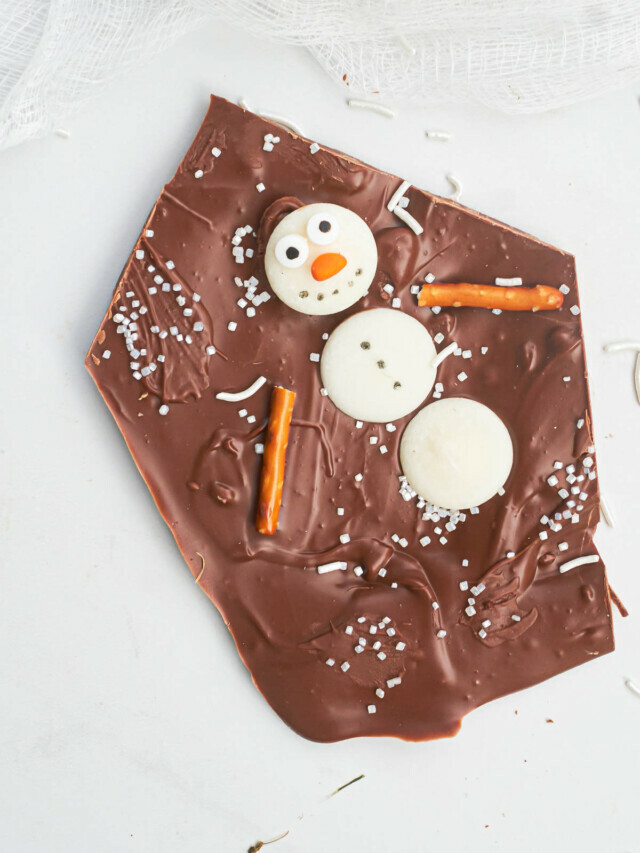 Melted Snowman Chocolate Bark Story