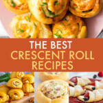A collage of images of dishes made with crescent rolls