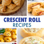 A collage of images of dishes made with crescent rolls