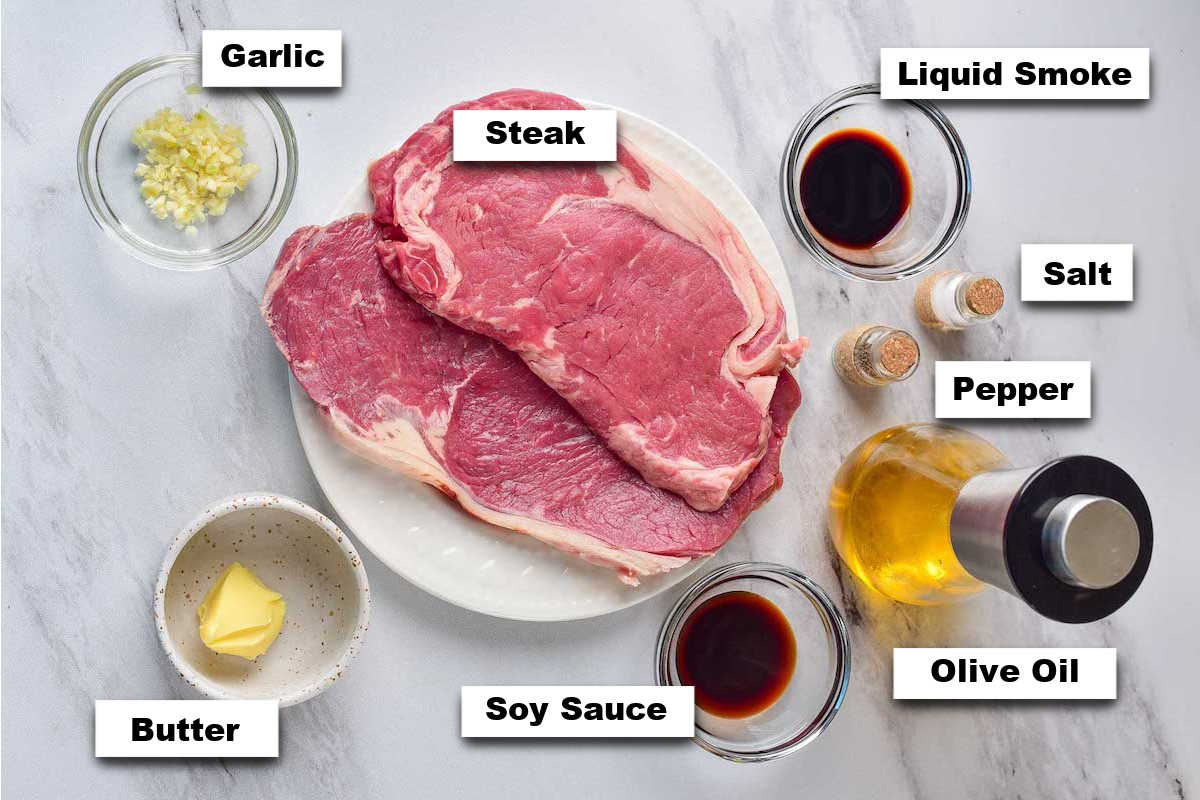 the ingredients needed to make air fryer steak