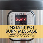 an instant pot with the display showing the burn error message