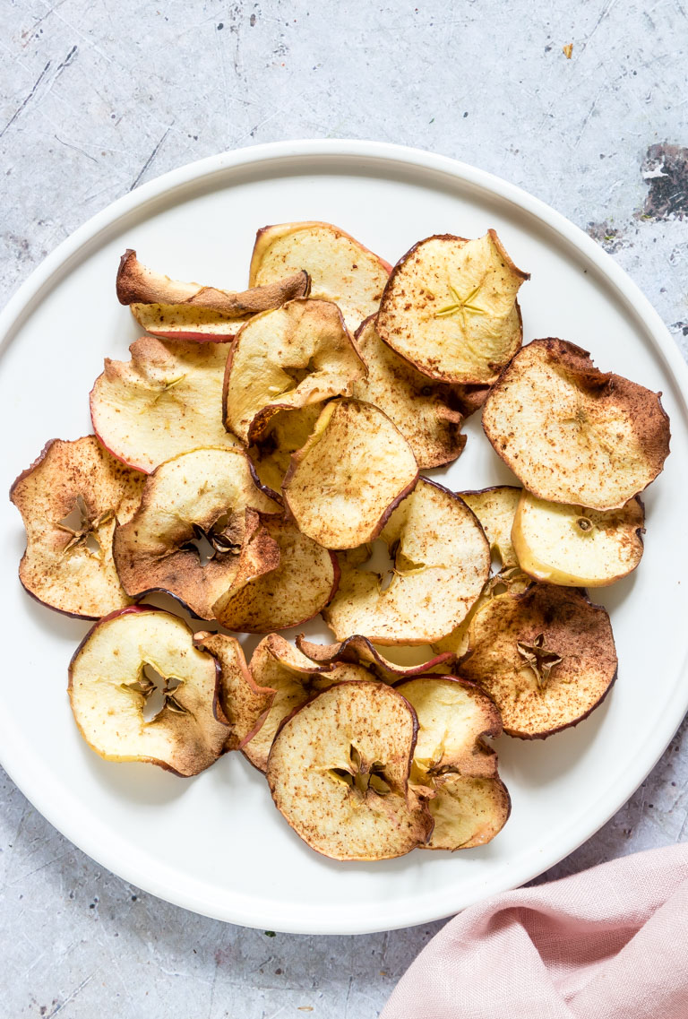 the finished apple chips air fryer recipe