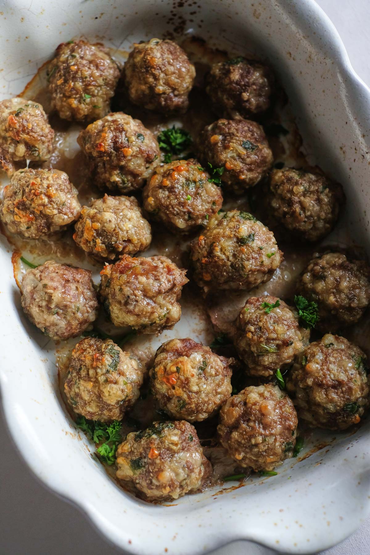 the completed how to bake meatballs in the oven recipe