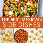 A collage of images of Mexican side dishes