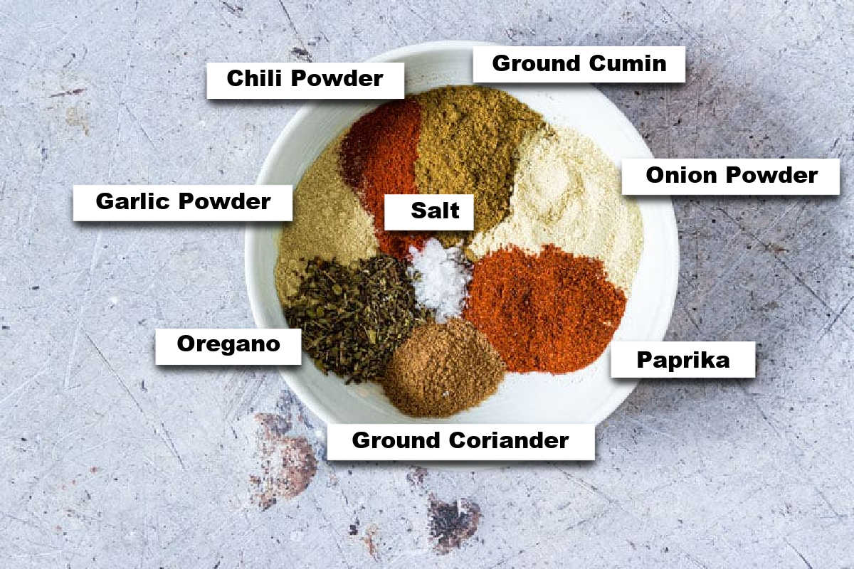 the ingredients for making this fajita seasoning recipe