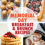 A collage of images of breakfast foods